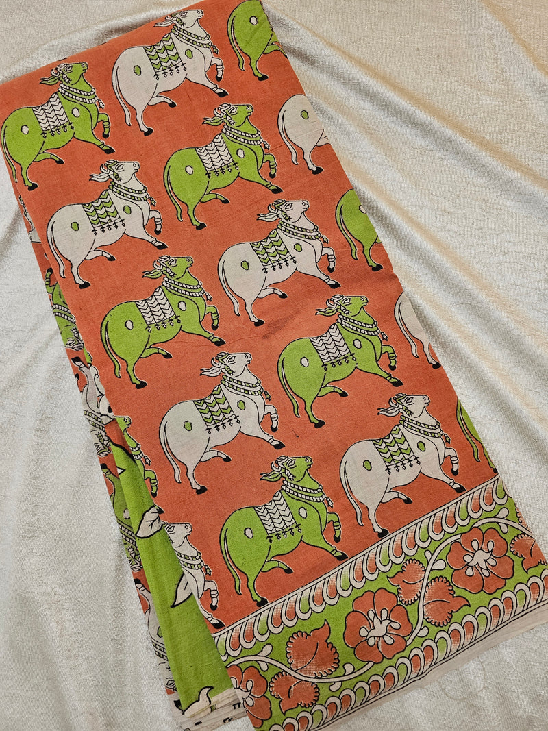 Cotton Kalamkari Printed Saree -