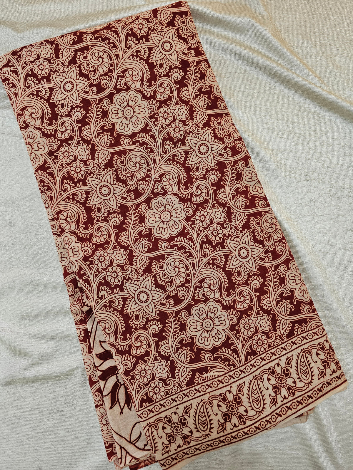 Cotton Kalamkari Printed Saree - Red