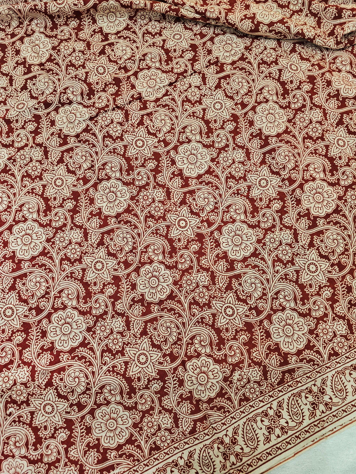 Cotton Kalamkari Printed Saree - Red