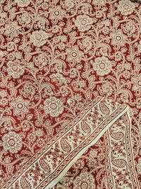 Cotton Kalamkari Printed Saree - Red