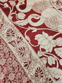 Cotton Kalamkari Printed Saree - Red