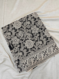 Cotton Kalamkari Printed Saree - Black