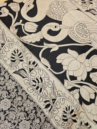 Cotton Kalamkari Printed Saree - Black