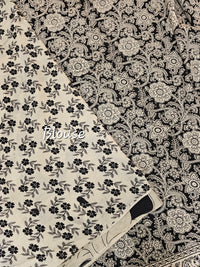 Cotton Kalamkari Printed Saree - Black