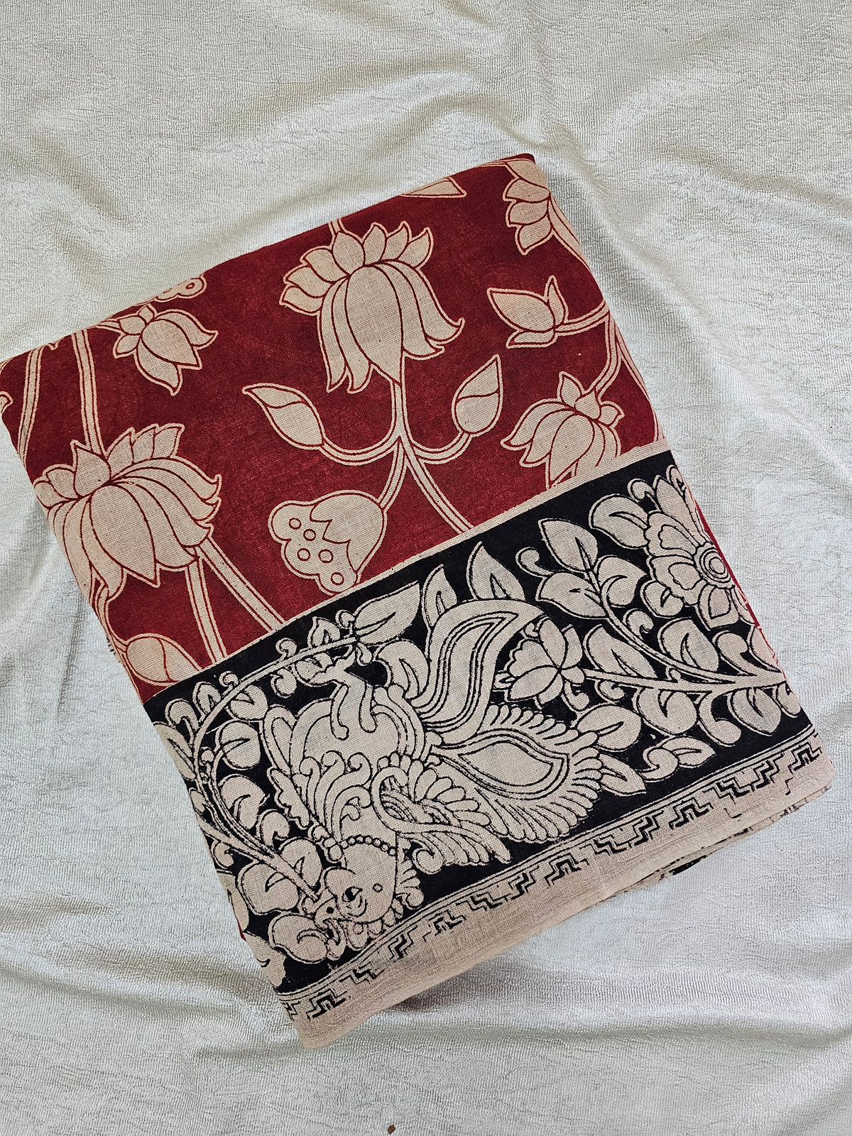 Cotton Kalamkari Saree - Maroon