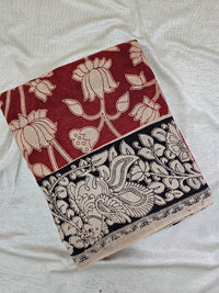 Cotton Kalamkari Saree - Maroon