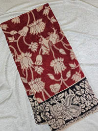 Cotton Kalamkari Saree - Maroon