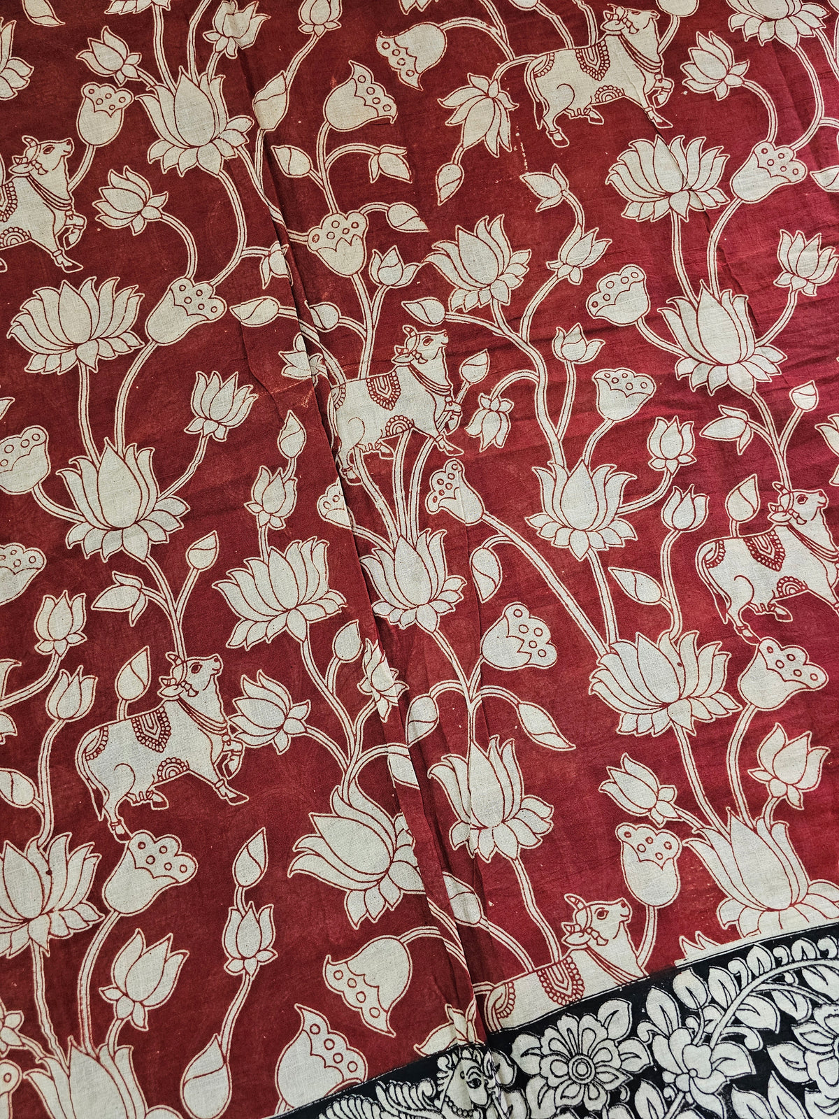 Cotton Kalamkari Saree - Maroon