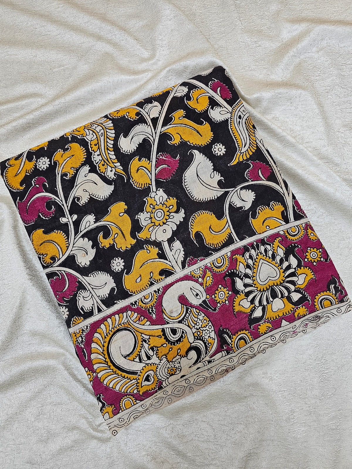 Cotton Kalamkari Saree - Black