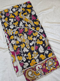 Cotton Kalamkari Saree - Black