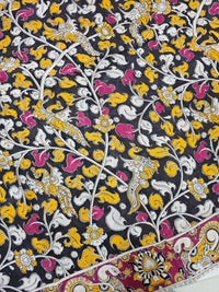 Cotton Kalamkari Saree - Black