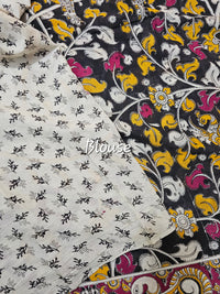 Cotton Kalamkari Saree - Black