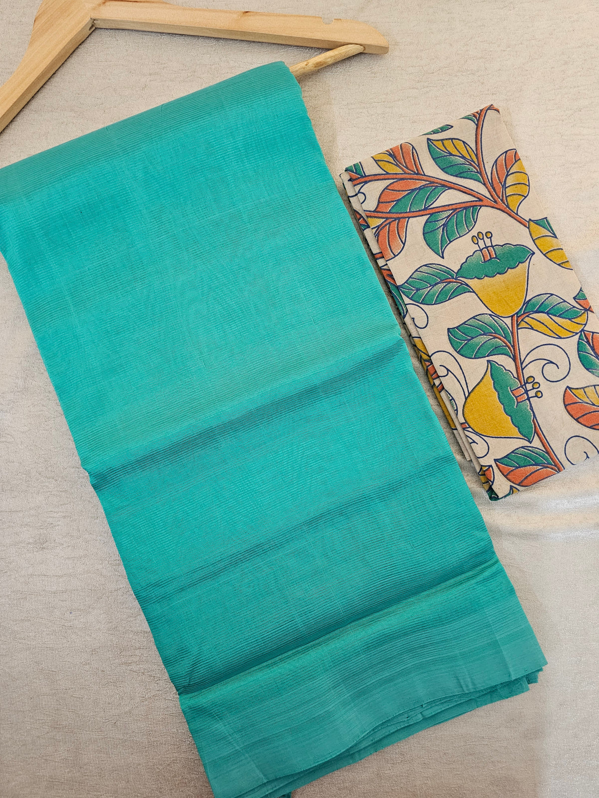Handwoven Mangalagiri Plain Pattu Saree - Sea Green