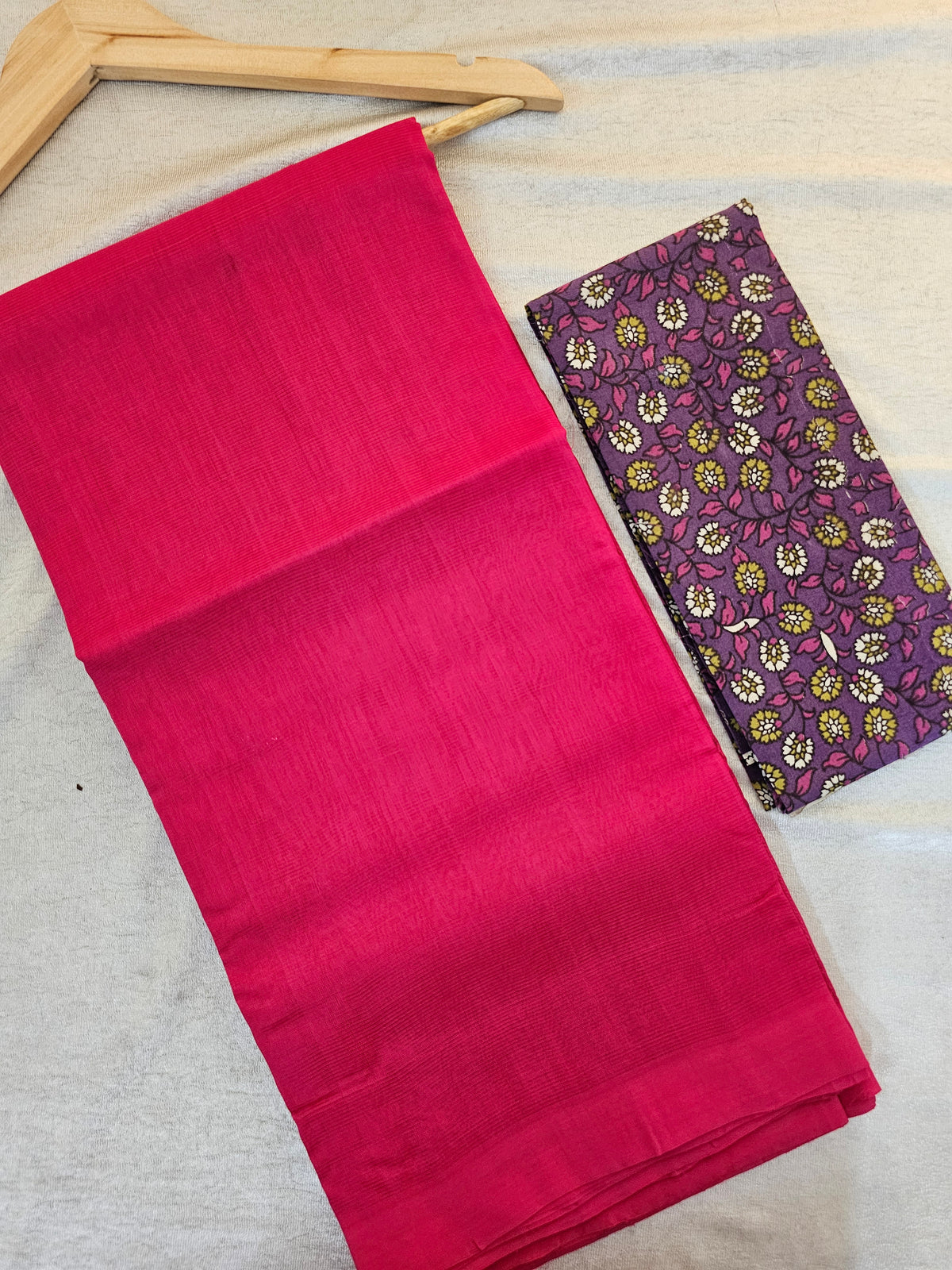 Handwoven Mangalagiri Plain Pattu Saree - Pink
