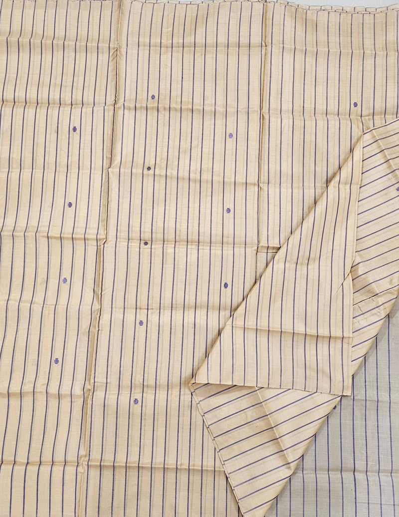 Chinnalampattu Saree - Cream with Blue