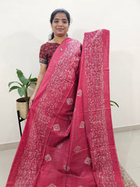 Bhagalpuri Batik Print - Pink with Maroon