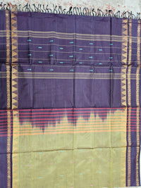 Chinnalampattu Border - Mehndi Green with Dark Brown