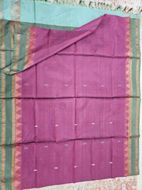 Chinnalampattu Border - Dark Magenta Pink with Green