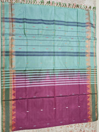 Chinnalampattu Border - Dark Magenta Pink with Green