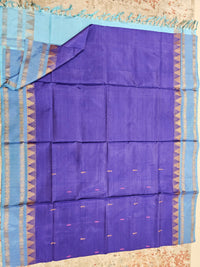 Chinnalampattu Border - Dark Violet with Blue
