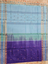 Chinnalampattu Border - Dark Violet with Blue