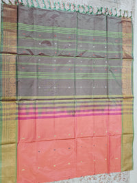 Chinnalampattu Border - Dark Peach with Green