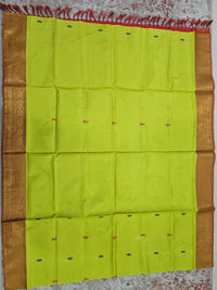 Chinnalampattu Border - Lime Green with  Red