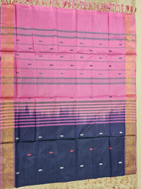 Chinnalampattu Border - Blue with Pink