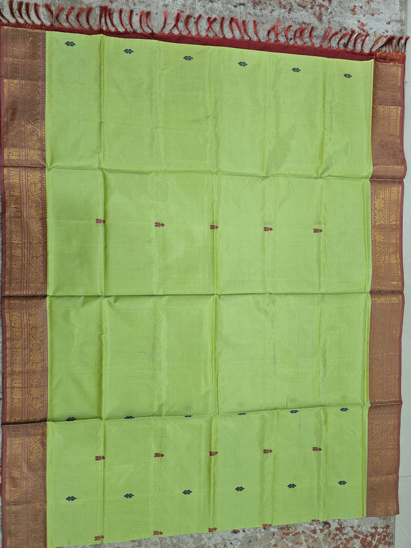 Chinnalampattu Border - Green with Dark Red