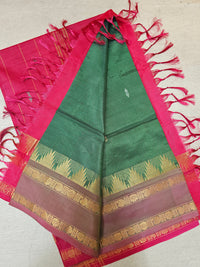 Chinnalampattu Border - Green with Pink