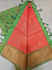 Chinnalampattu Border - Orange with Green