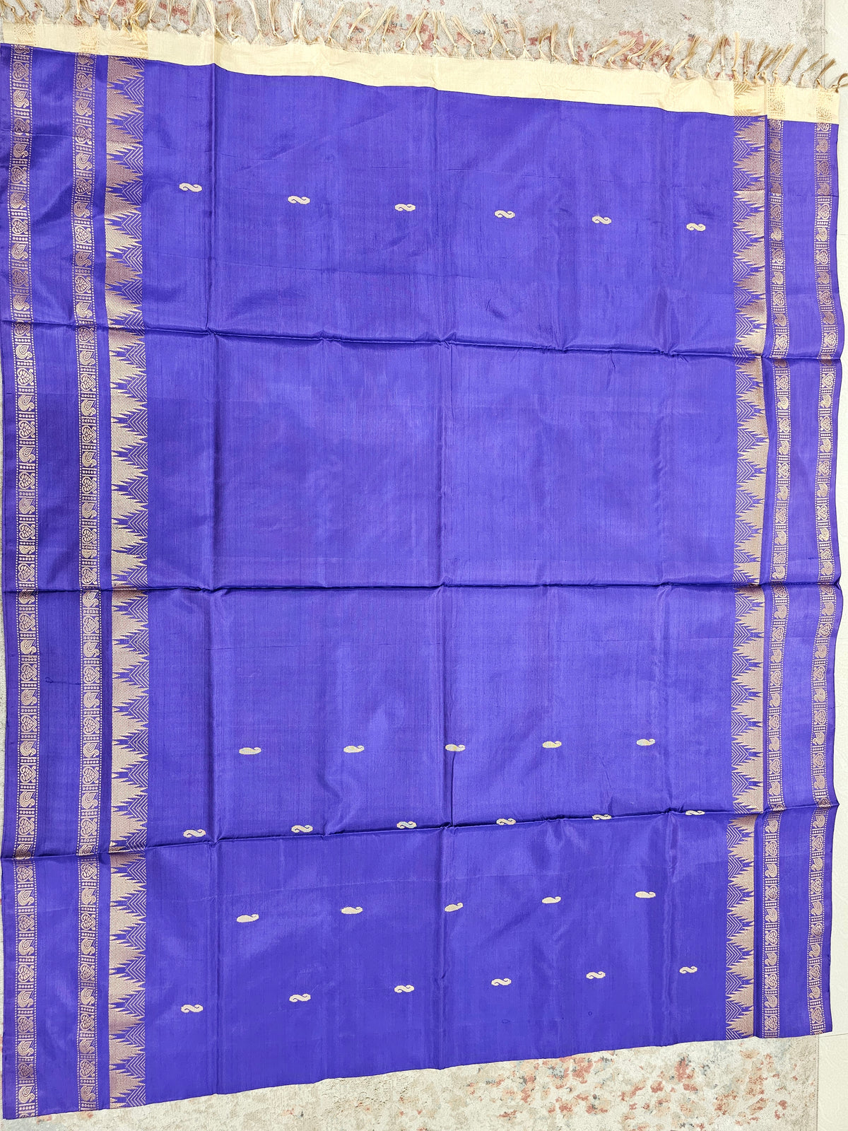 Chinnalampattu Border - Violet with Cream