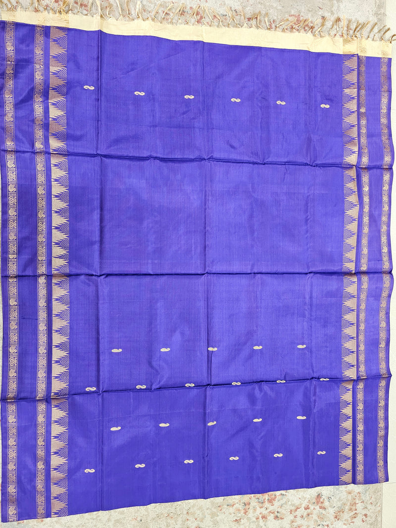 Chinnalampattu Border - Violet with Cream