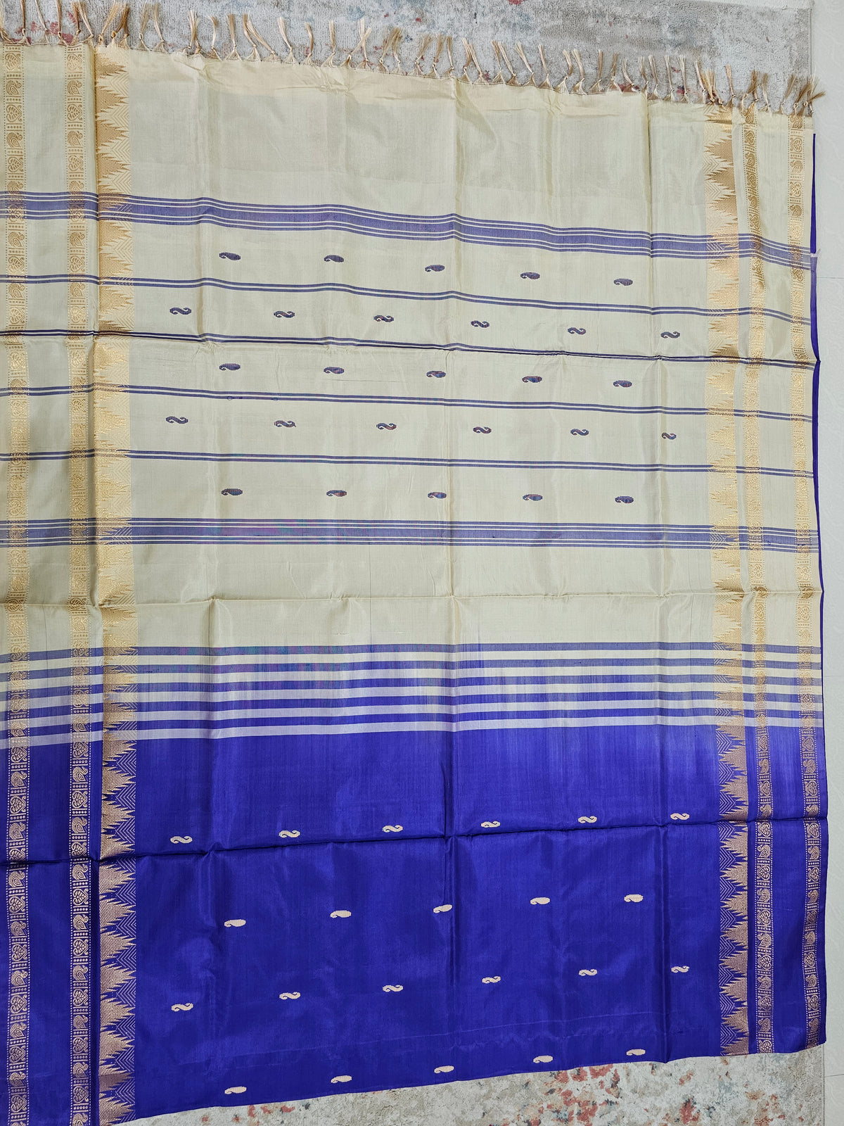 Chinnalampattu Border - Violet with Cream