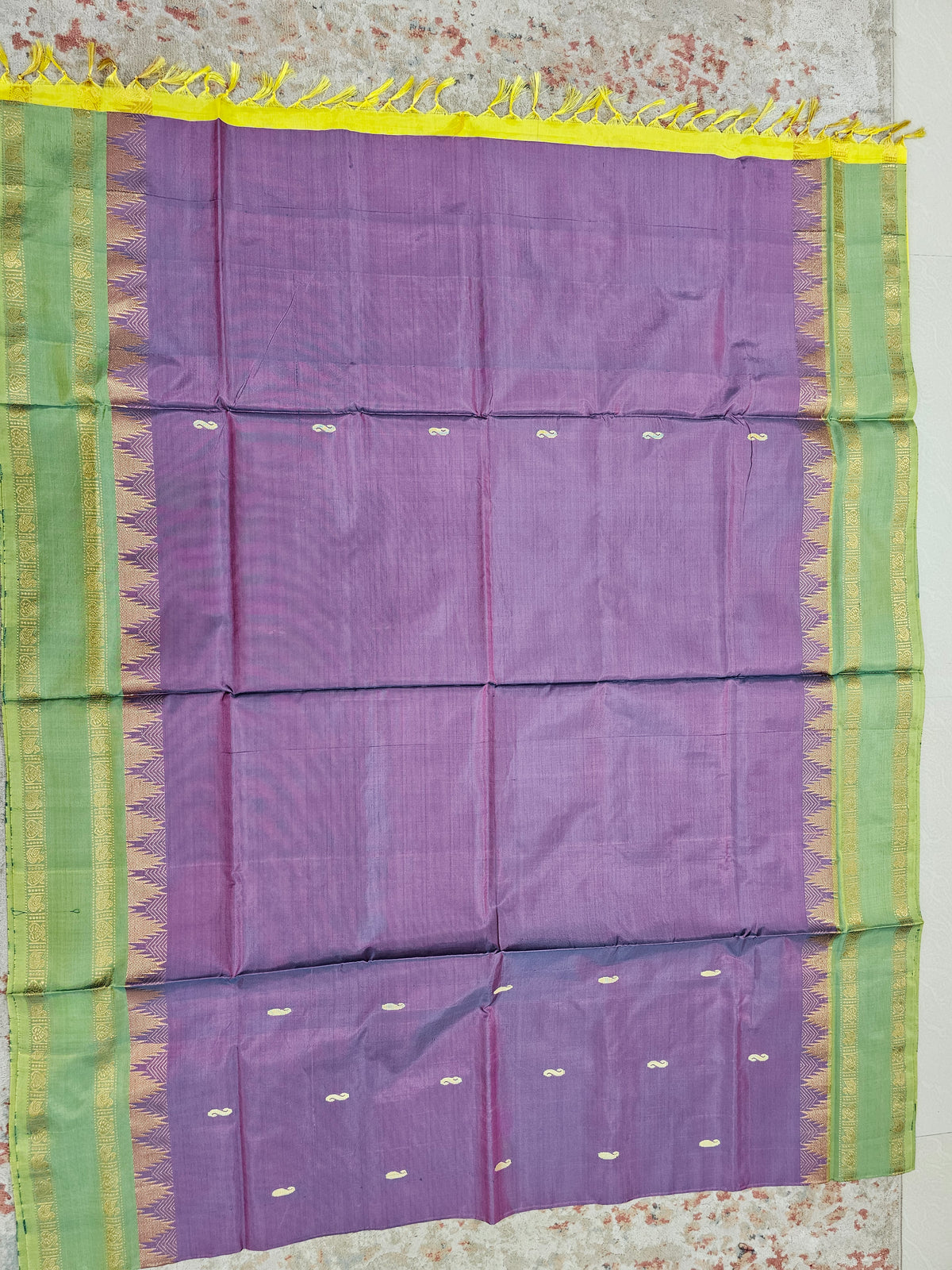 Chinnalampattu Border - Purple with Yellow