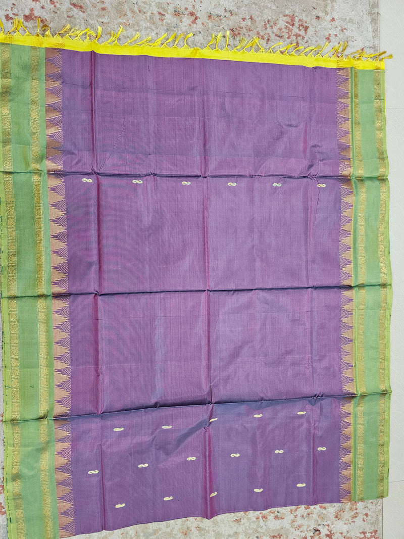 Chinnalampattu Border - Purple with Yellow