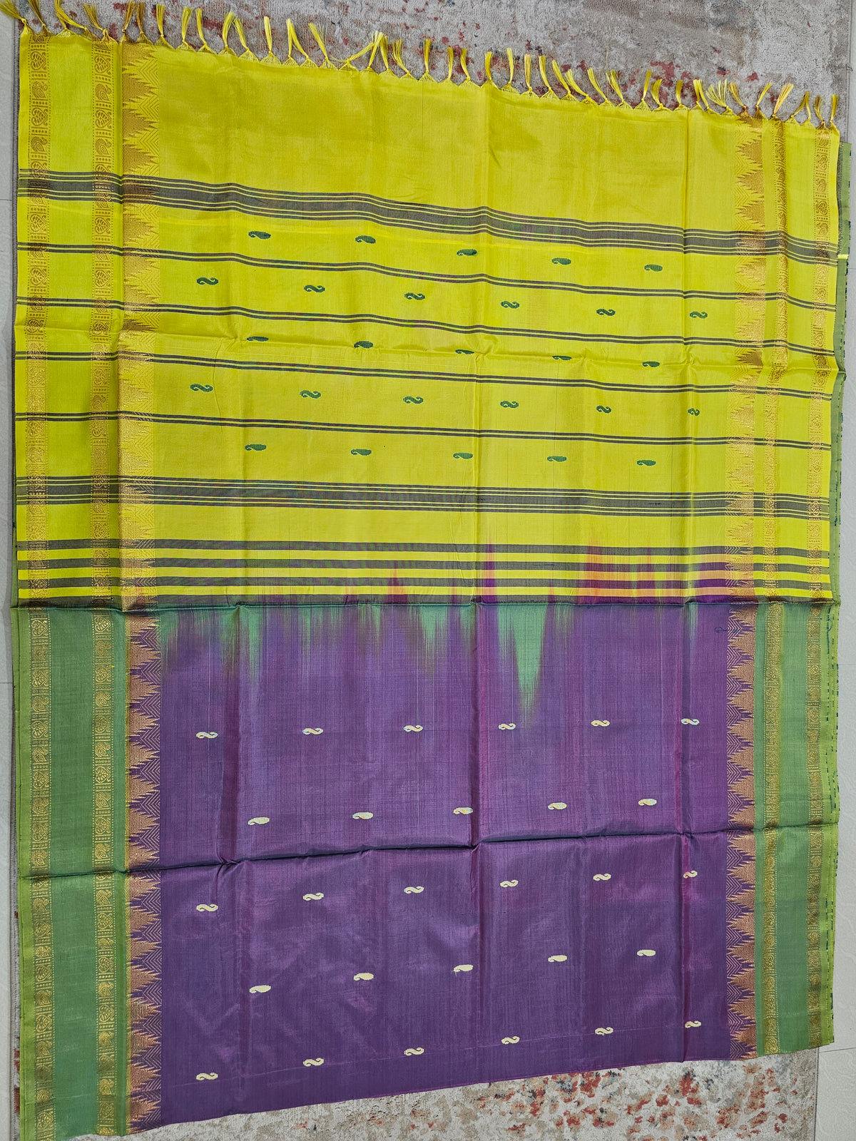 Chinnalampattu Border - Purple with Yellow