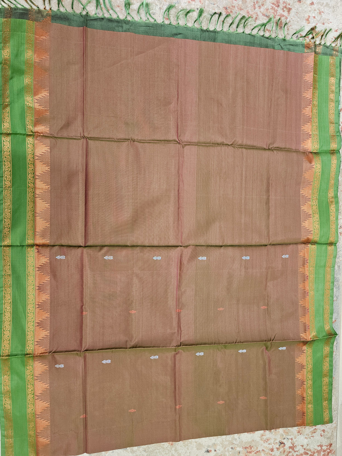 Chinnalampattu Border - Brown with Green