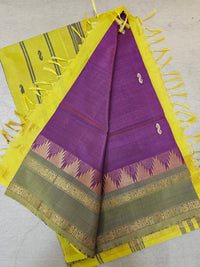 Chinnalampattu Border - Purple with Yellow