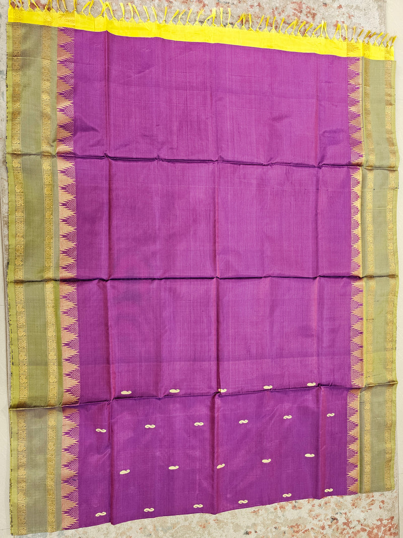 Chinnalampattu Border - Purple with Yellow