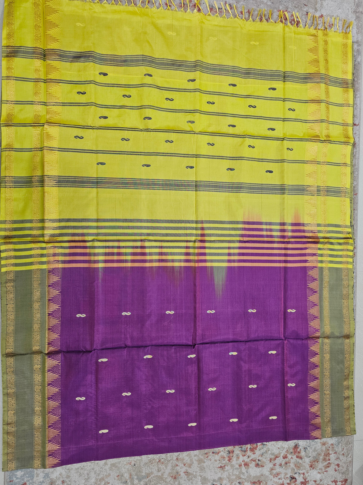 Chinnalampattu Border - Purple with Yellow