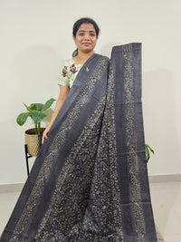 Bhagalpuri Batik Print - Grey with Maroon