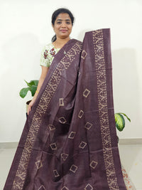 Bhagalpuri Batik Print - Brown with Honey Brown
