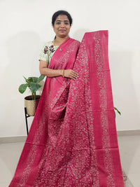 Bhagalpuri Batik Print - Pink with Marron