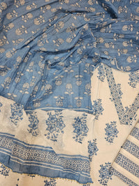 Soft Cotton - White with Blue