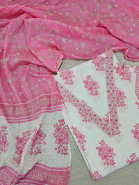 Soft Cotton - White with Pink