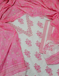 Soft Cotton - White with Pink