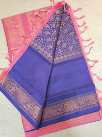 Blue with Pink Vanasingram Pattern Chinnalampattu Saree