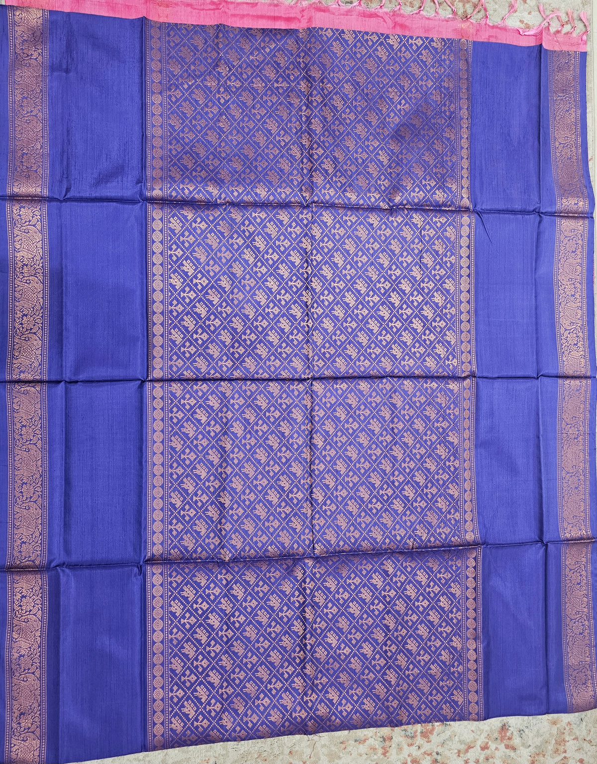 Blue with Pink Vanasingram Pattern Chinnalampattu Saree