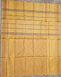 Sandal Yellow Vanasingram Pattern Chinnalampattu Saree